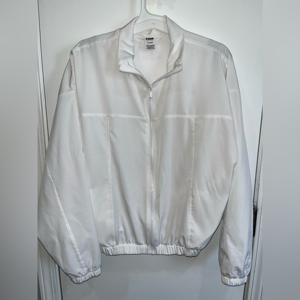 NWOT VICTORIA’S SECRET PINK White Women’s  Lightweight Windbreaker Jacket